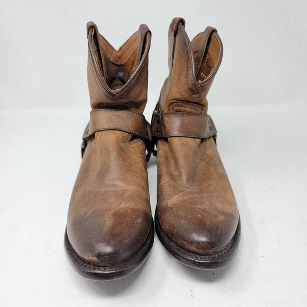 Frye Wyatt Harness Leather Short Ankle Boots Cogn… - image 2