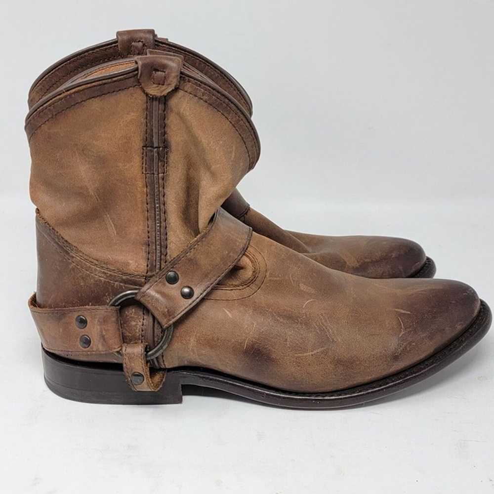 Frye Wyatt Harness Leather Short Ankle Boots Cogn… - image 3
