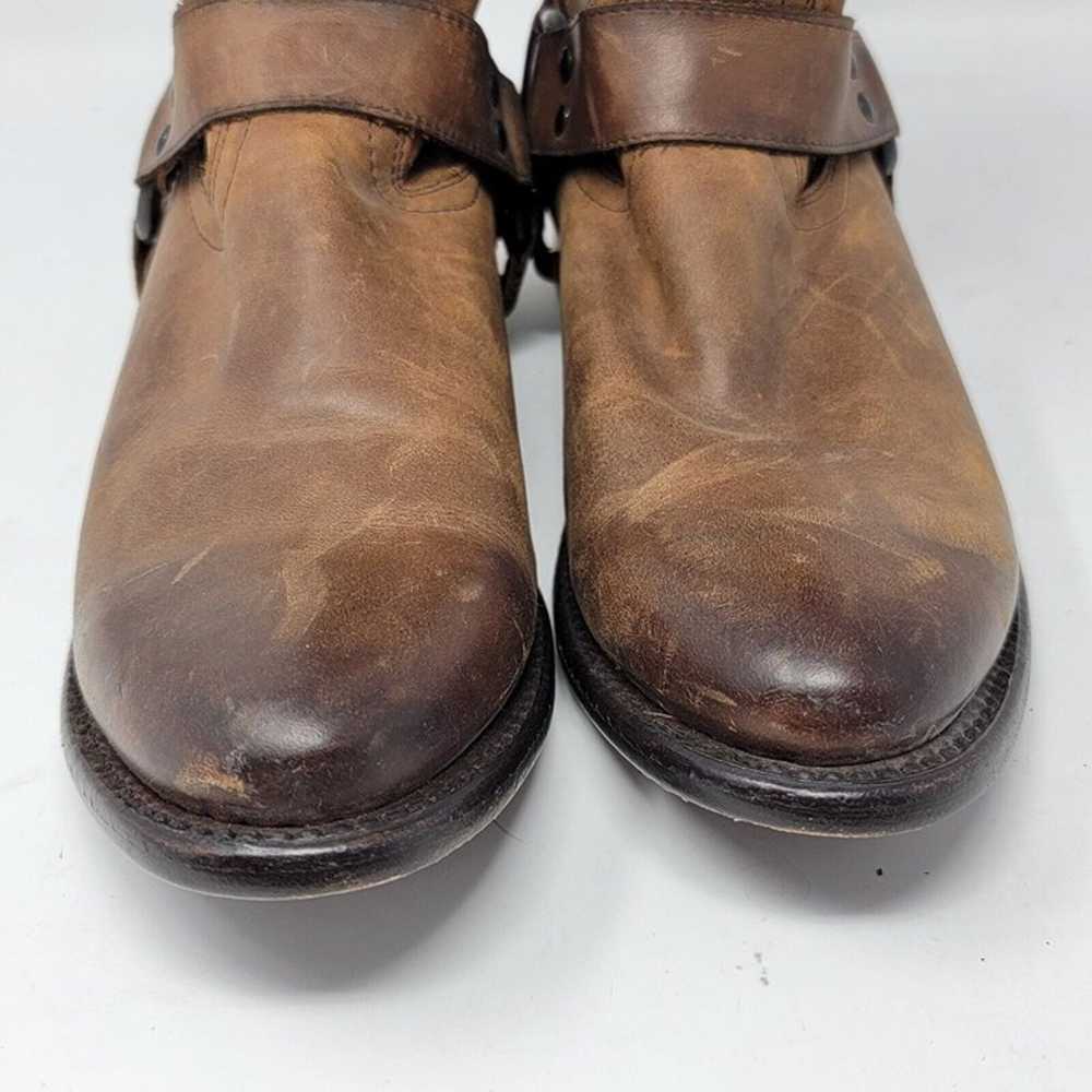 Frye Wyatt Harness Leather Short Ankle Boots Cogn… - image 6