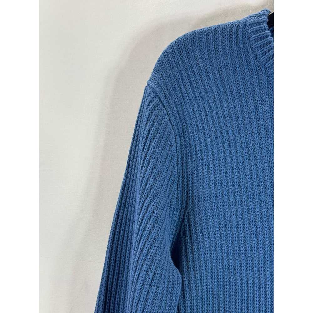 J.CREW Men's Blue Cotton Ribbed Crewneck Knit Pul… - image 3