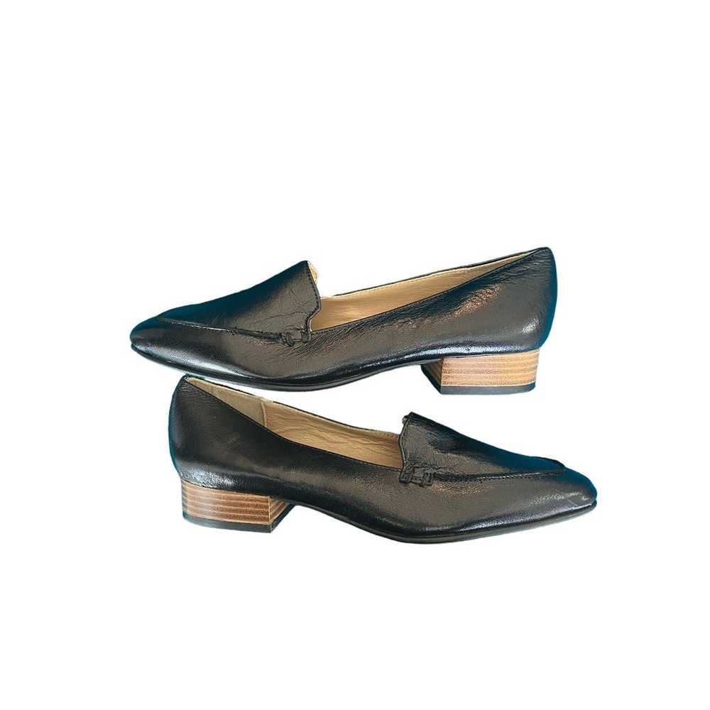 NWOT Avellini Black Leather Loafers1 inch Heel Po… - image 4