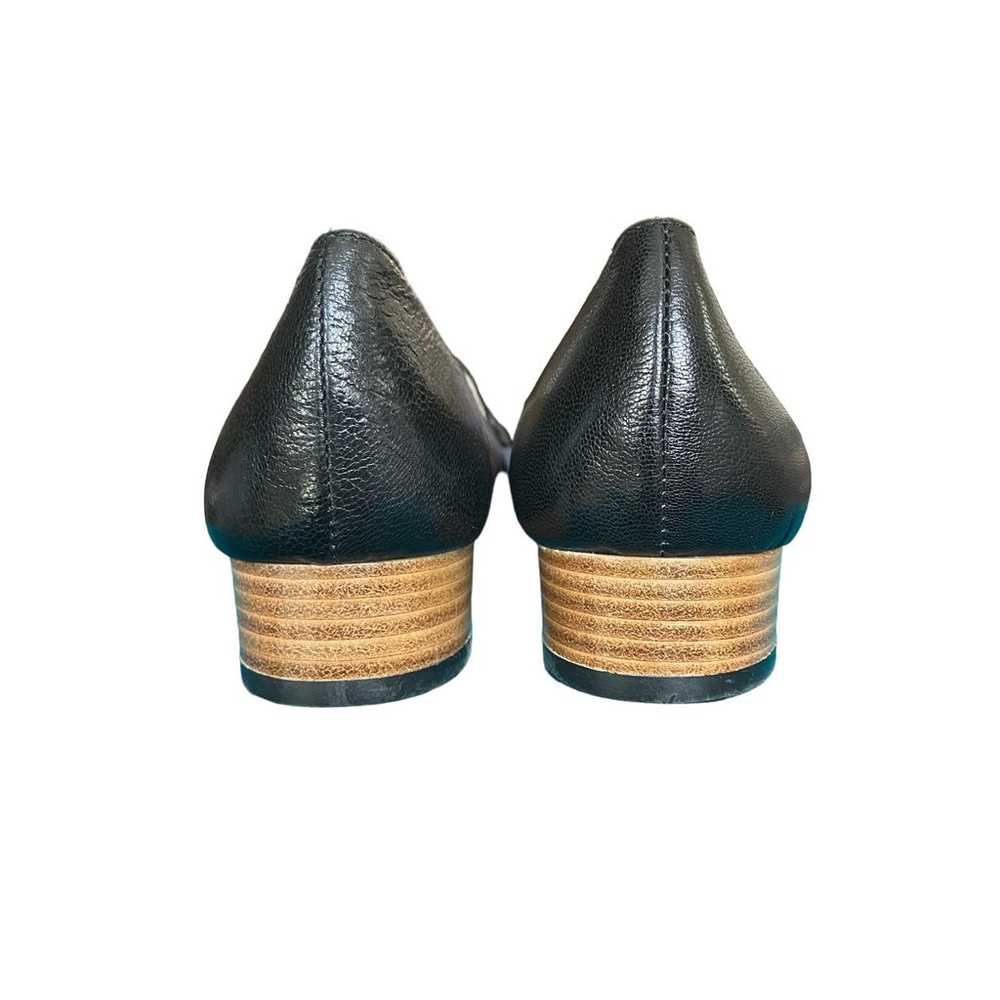 NWOT Avellini Black Leather Loafers1 inch Heel Po… - image 5
