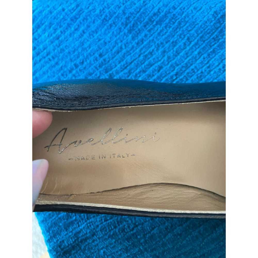 NWOT Avellini Black Leather Loafers1 inch Heel Po… - image 7