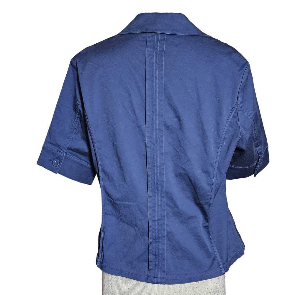Coldwater Creek Navy Blue Button Up Short Sleeve … - image 2