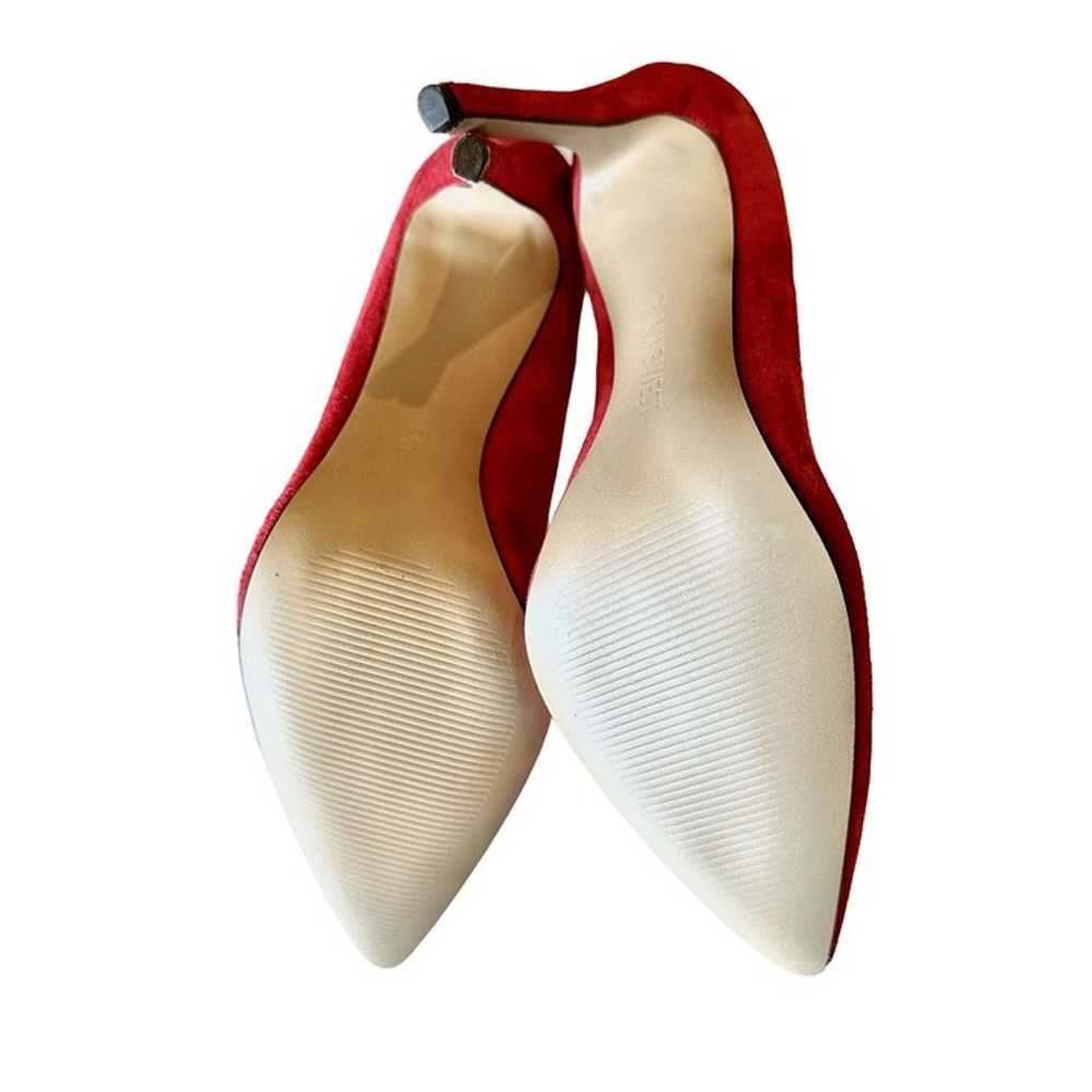 Nine West Red Suede Stiletto Heels with Zipper De… - image 5