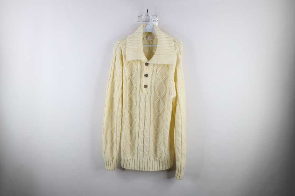 Vintage Vintage 60s 70s Donegal Cable Knit Fisher… - image 1