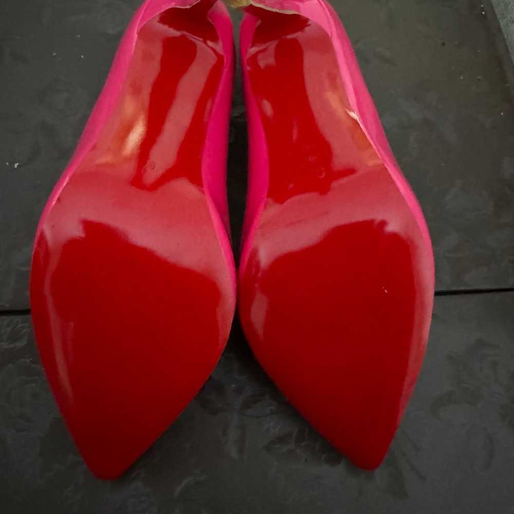 Bright pink red bottom heels - image 3