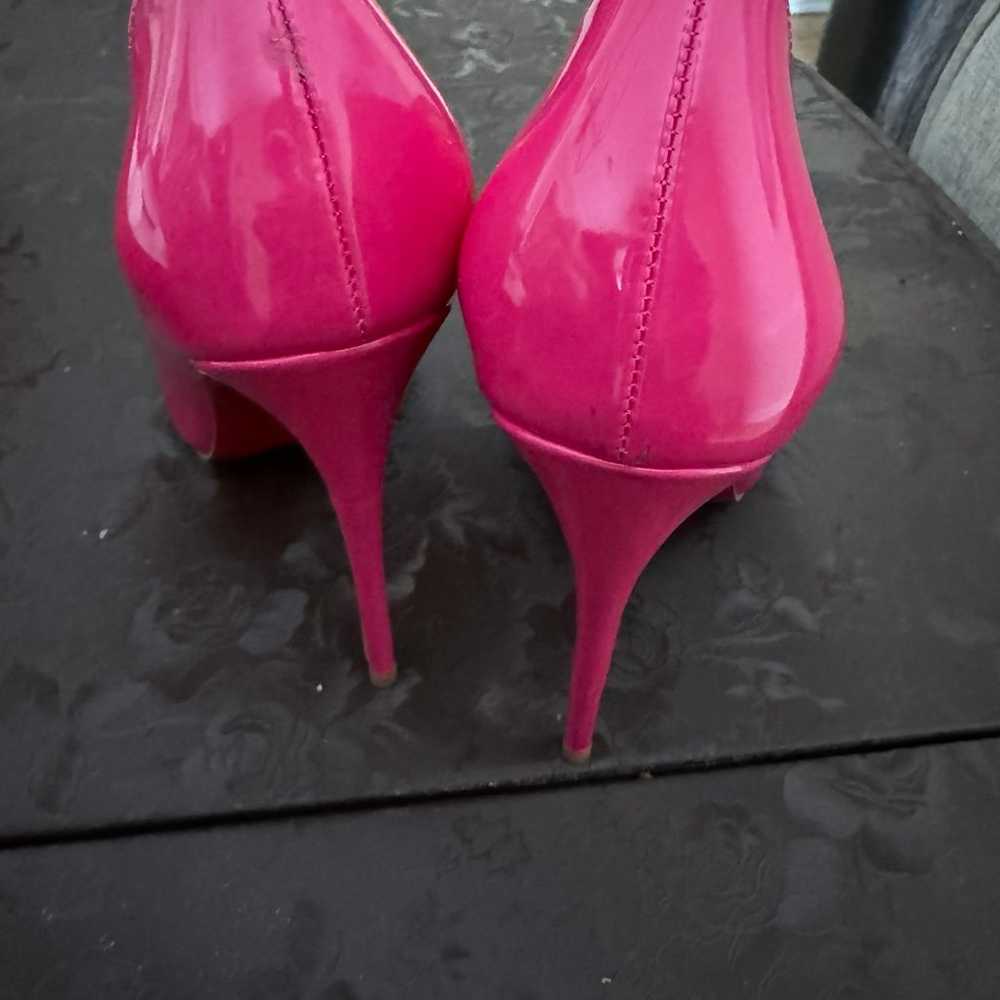 Bright pink red bottom heels - image 5