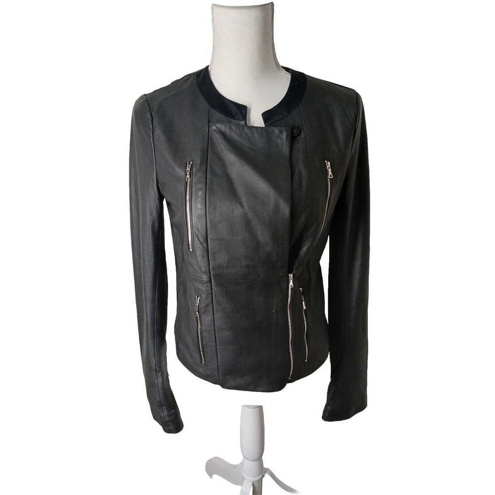 J Brand J Brand Black Lam Leather Moto Jacket $11… - image 1