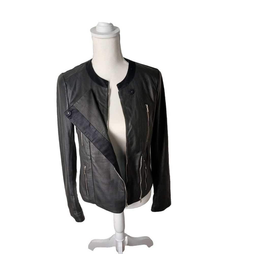 J Brand J Brand Black Lam Leather Moto Jacket $11… - image 2