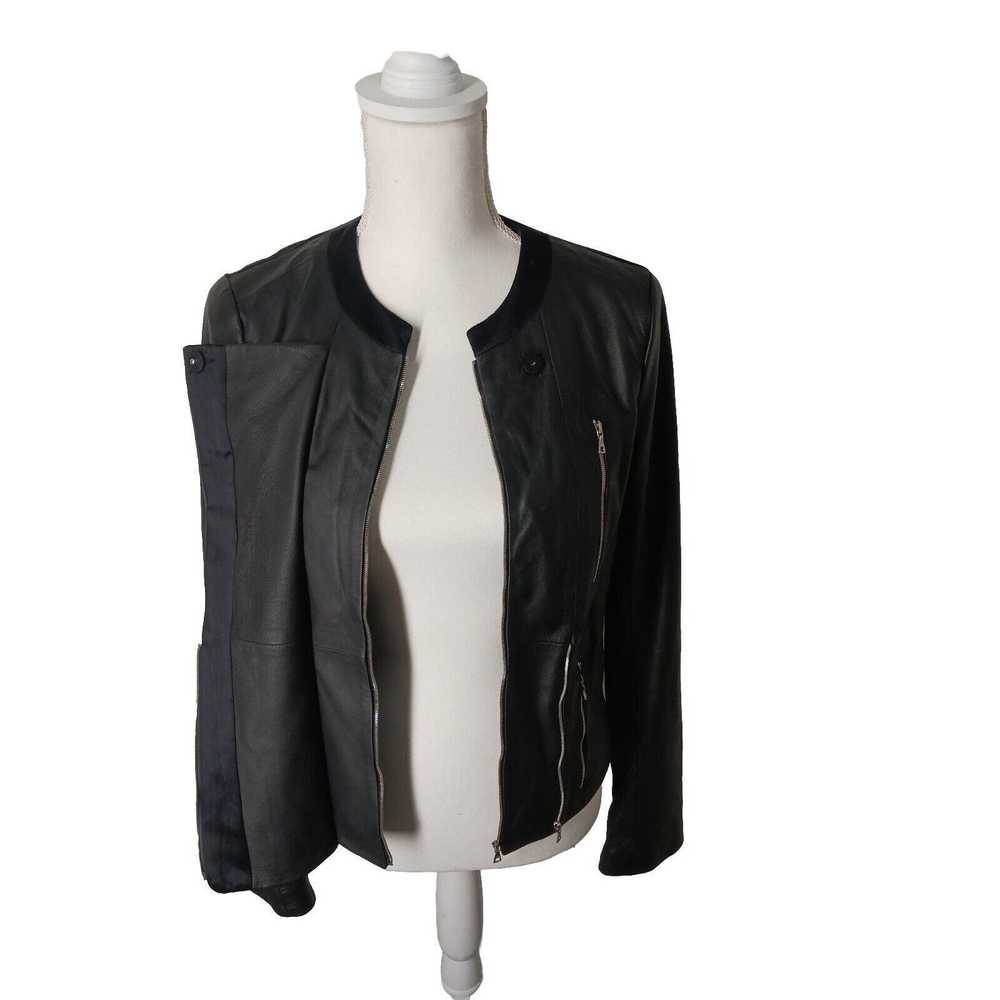 J Brand J Brand Black Lam Leather Moto Jacket $11… - image 3