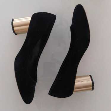 Vaneli velvet black block heel