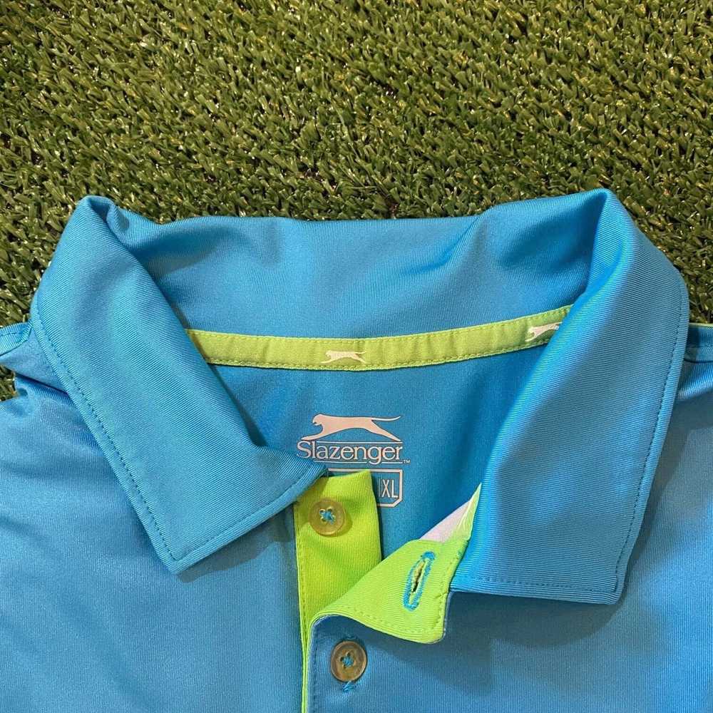 Grand Slam Slazenger Golf Shirt Blue / White / Gr… - image 10