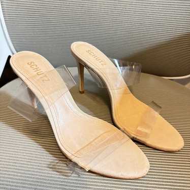 Schutz sandals heels Ariella Oyster Nude size 8.5 