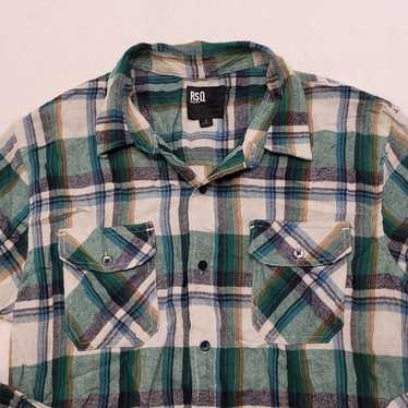 Rsq RSQ Collective Madras Flannel Button Up Shirt… - image 1