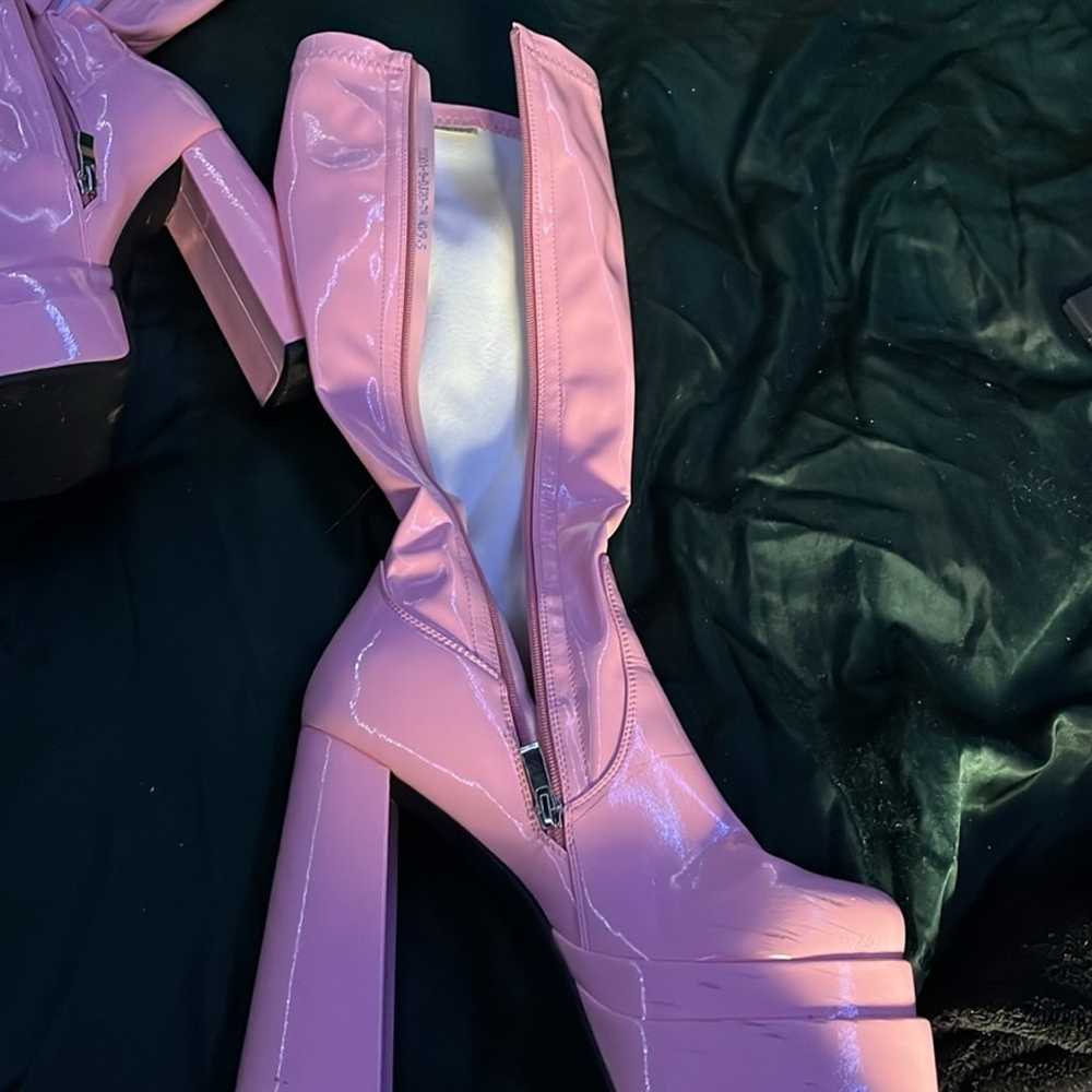 Baby pink, 4 inch platform heels - image 1
