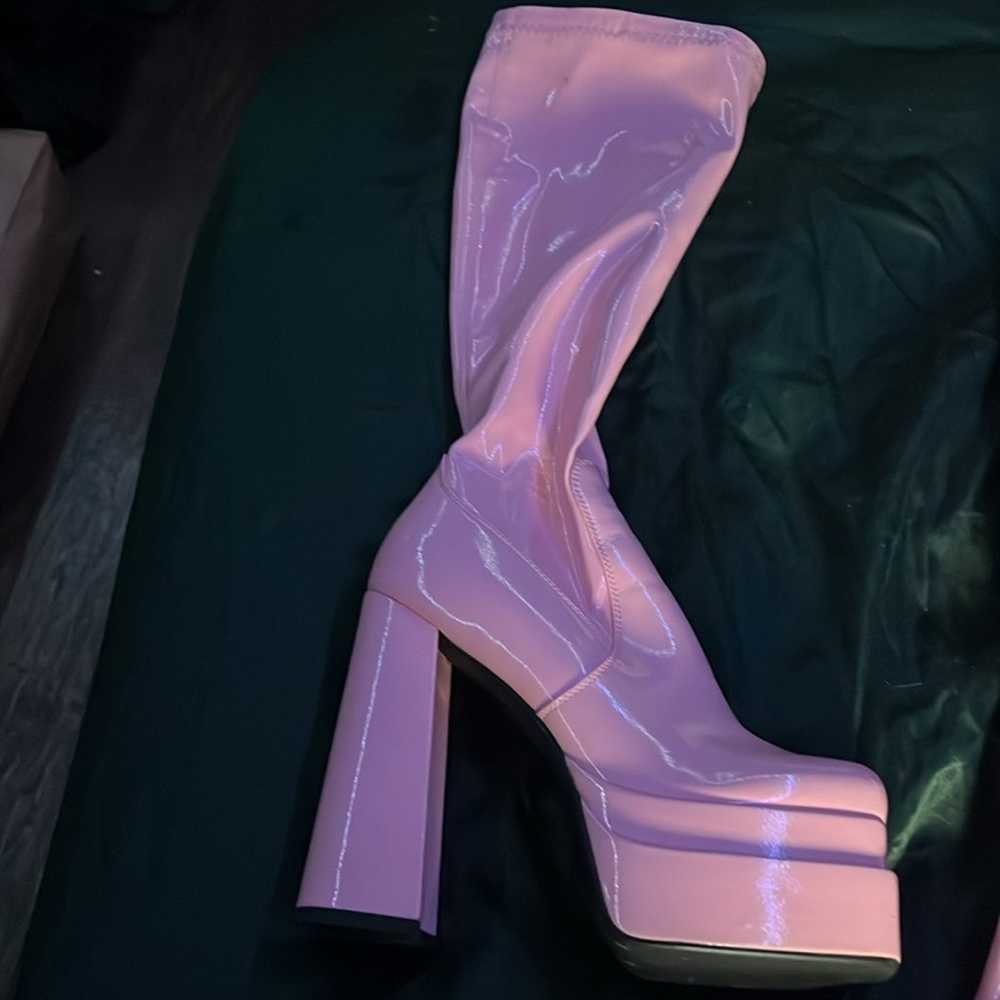 Baby pink, 4 inch platform heels - image 4