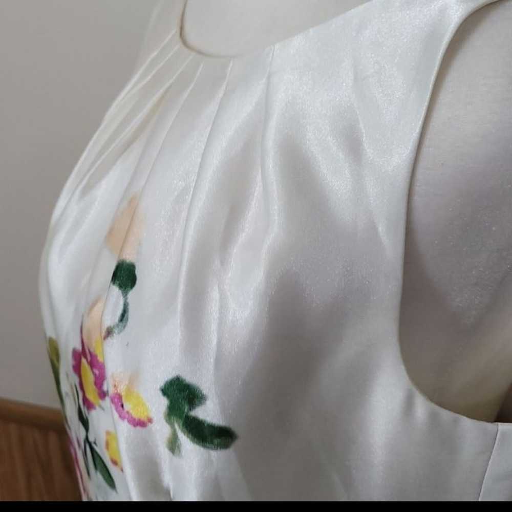 Ann Taylor Cream Sleeveless Floral Pleated Neckli… - image 7