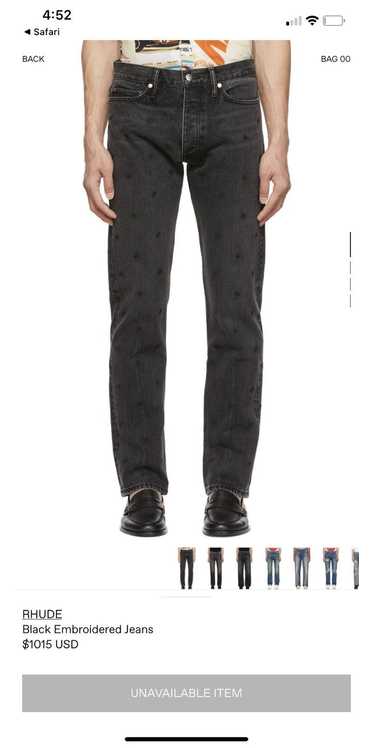 Rhude Rhude Black Paisley Embroidered Denim Jeans