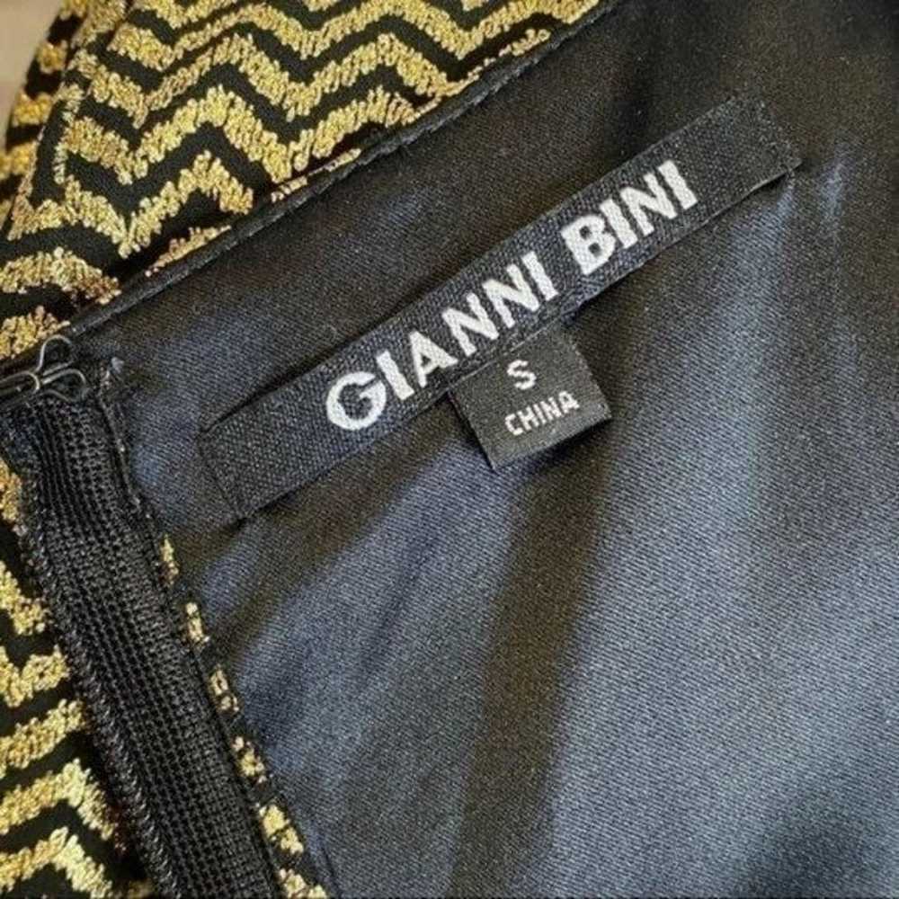Gianni Bini Metallic Gold Chevron Dress Size Small - image 6