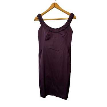 Maggy London Dark Purple Light Satin Sheath Dress… - image 1