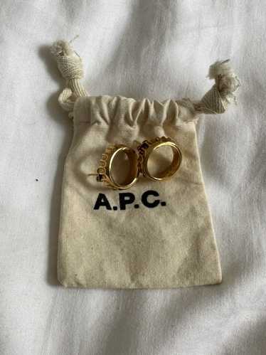 A.P.C. Gold APC bottlecap earrings