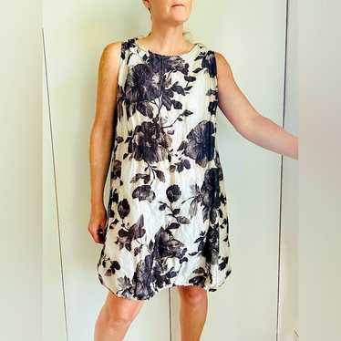 Bryn Walker Bubble Hem Dress Small Neutral Floral… - image 1