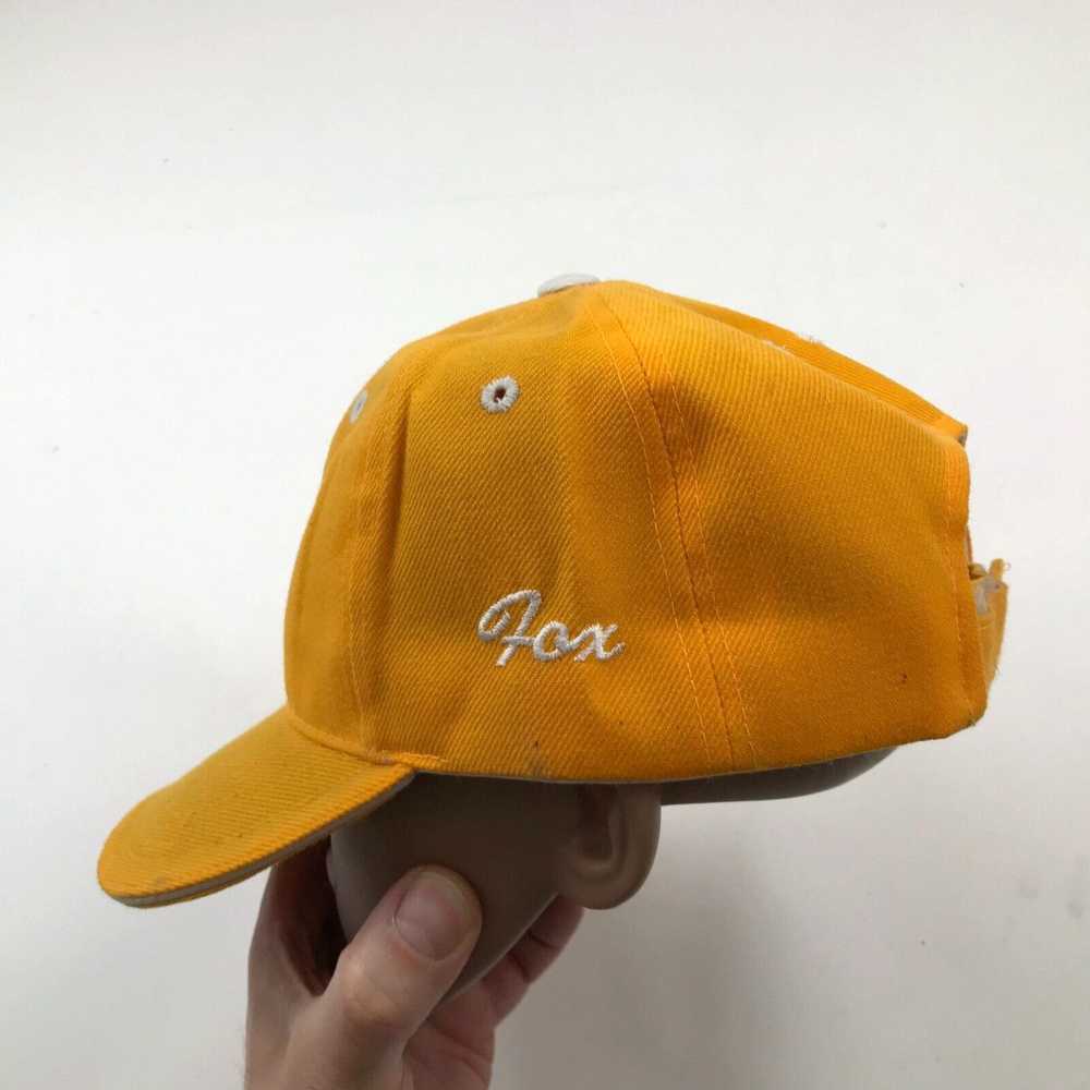 Vintage Fox Hat Cap Strapback Yellow Black Adjust… - image 2