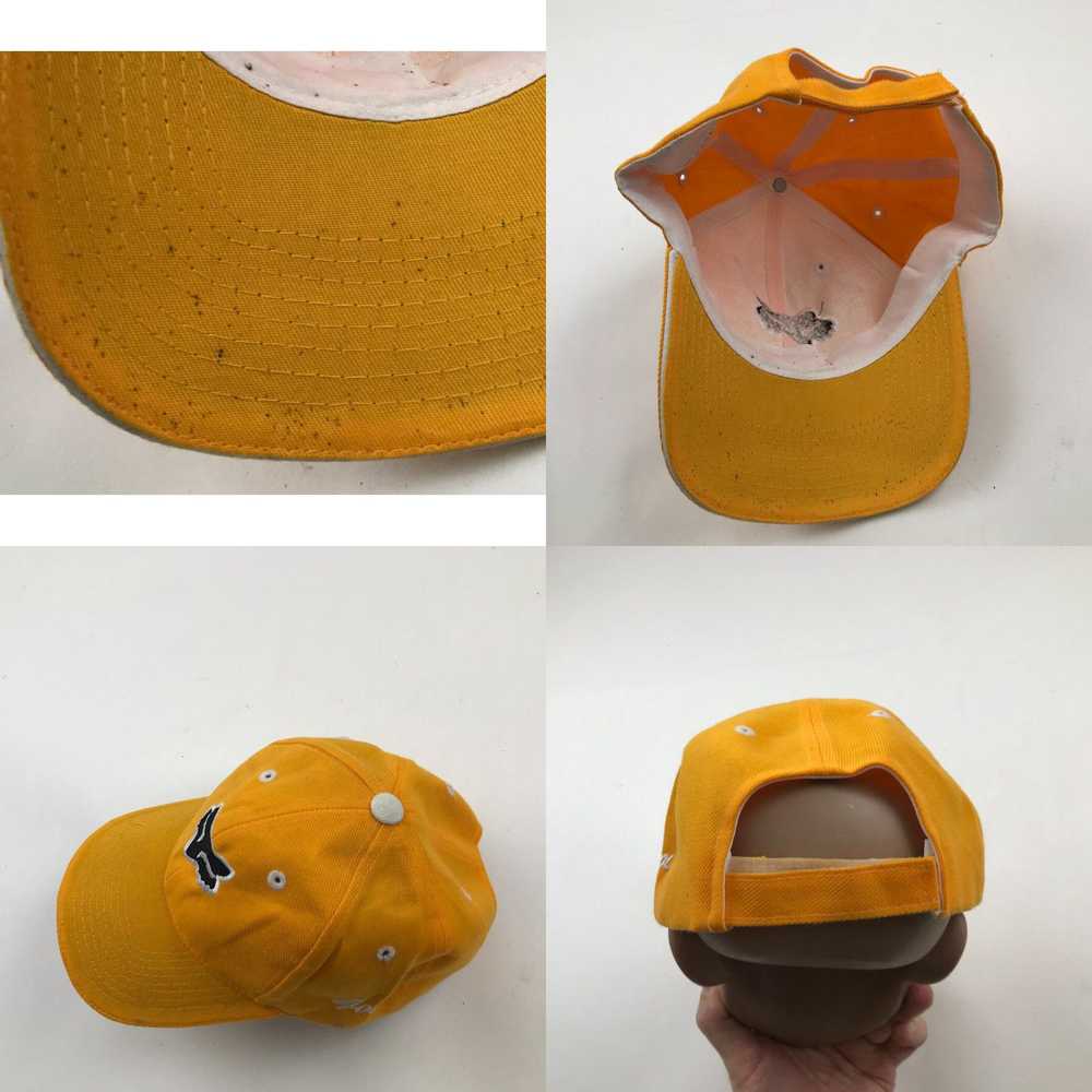 Vintage Fox Hat Cap Strapback Yellow Black Adjust… - image 4