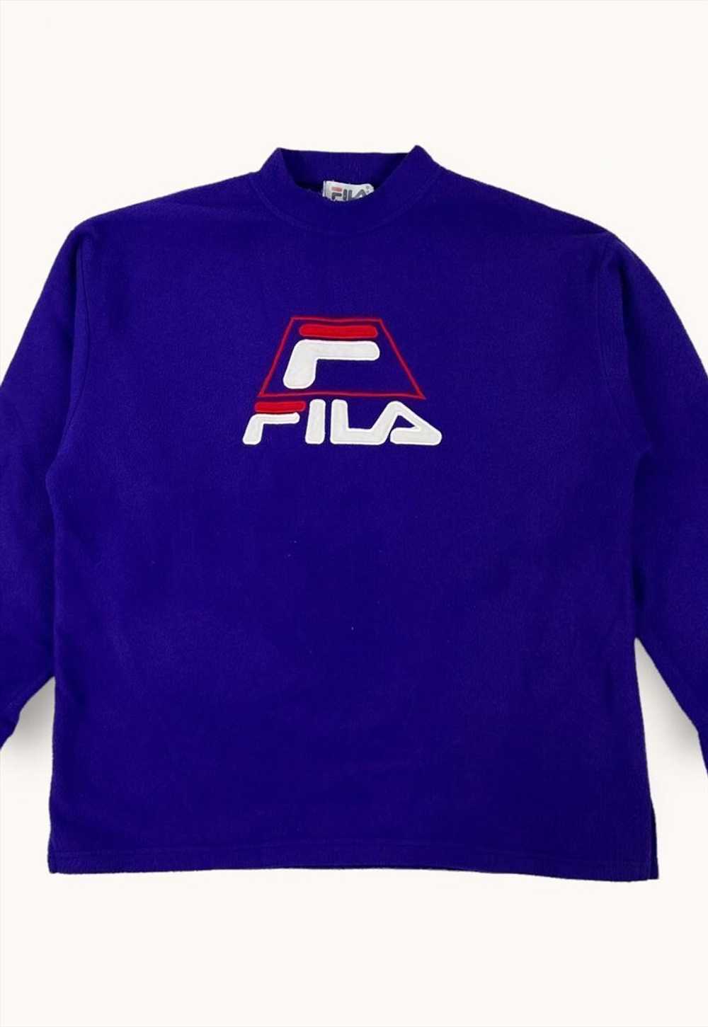 Purple 90s FILA Spellout Sweatshirt - image 4