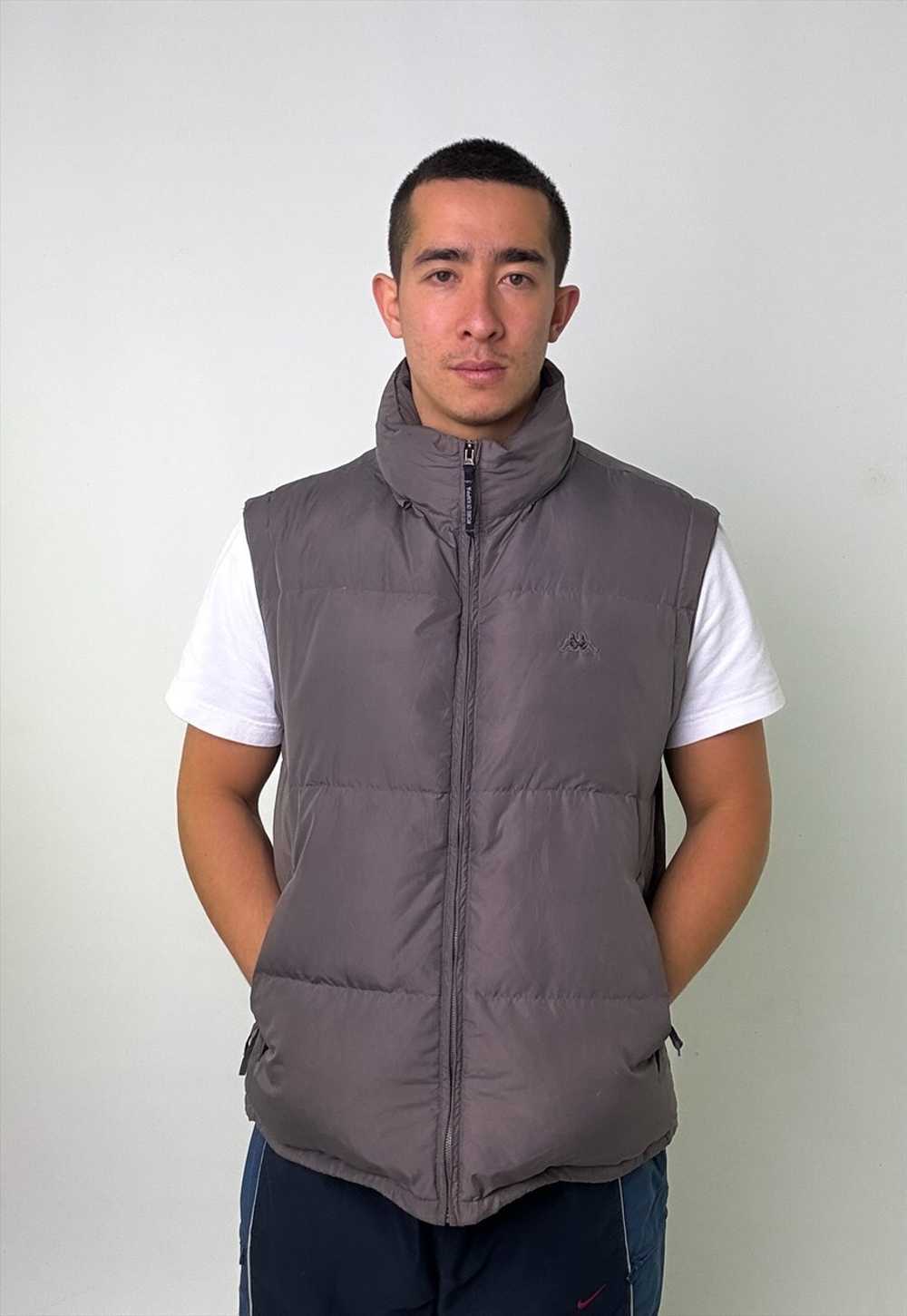 Dark Grey y2ks Kappa Puffer Jacket Coat Gilet - image 1