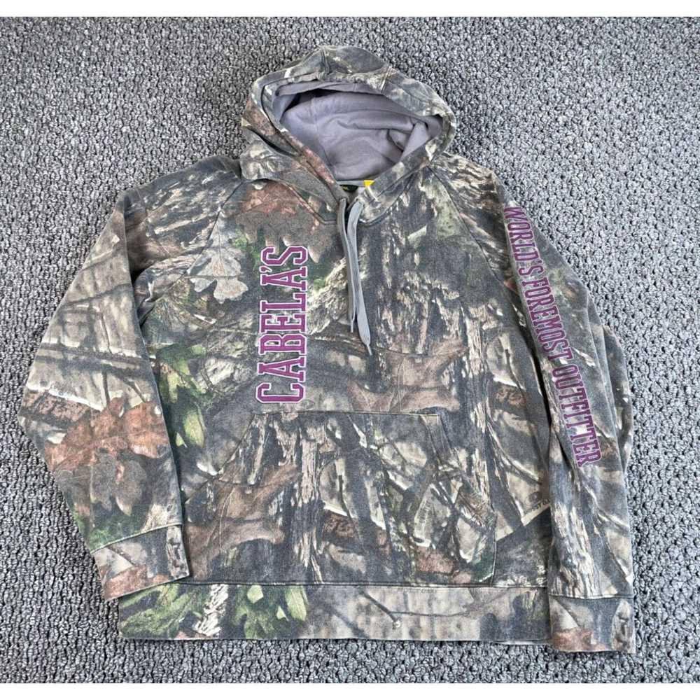 Vintage Cabela's Camouflage Embroidered Hoodie Ad… - image 1