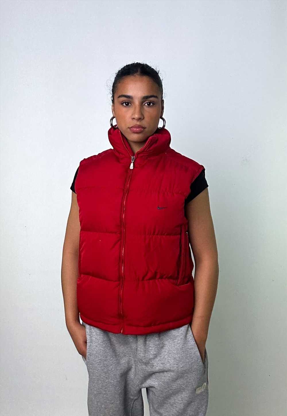 Red y2ks NIKE Puffer Jacket Coat Gilet - image 1