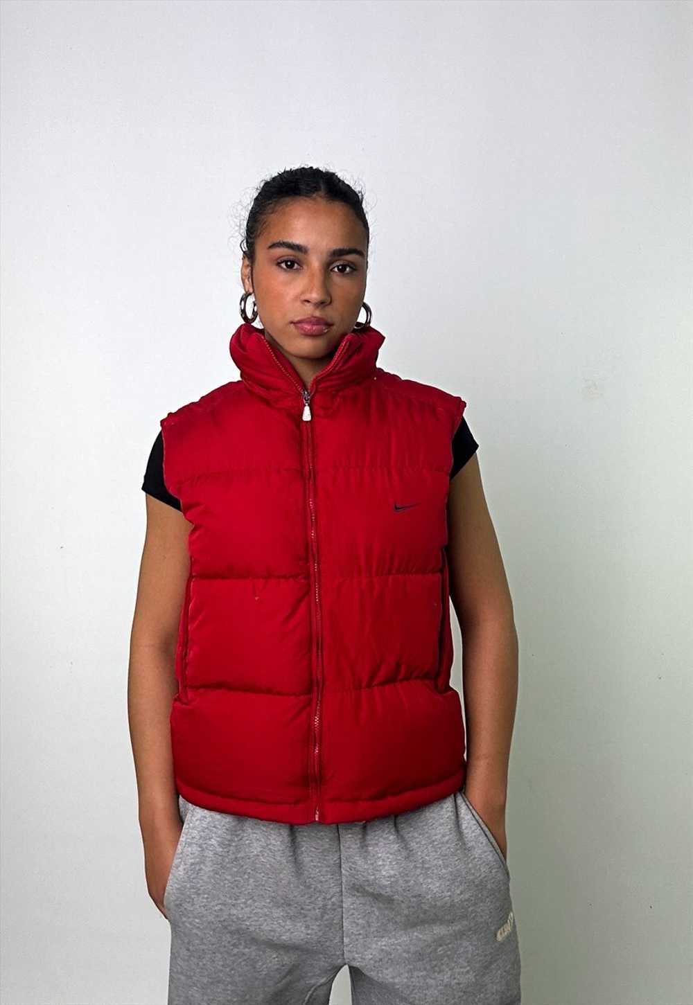 Red y2ks NIKE Puffer Jacket Coat Gilet - image 5