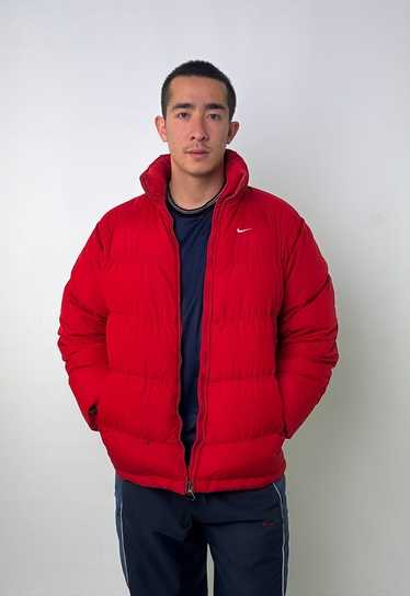 Red y2ks NIKE Puffer Jacket Coat