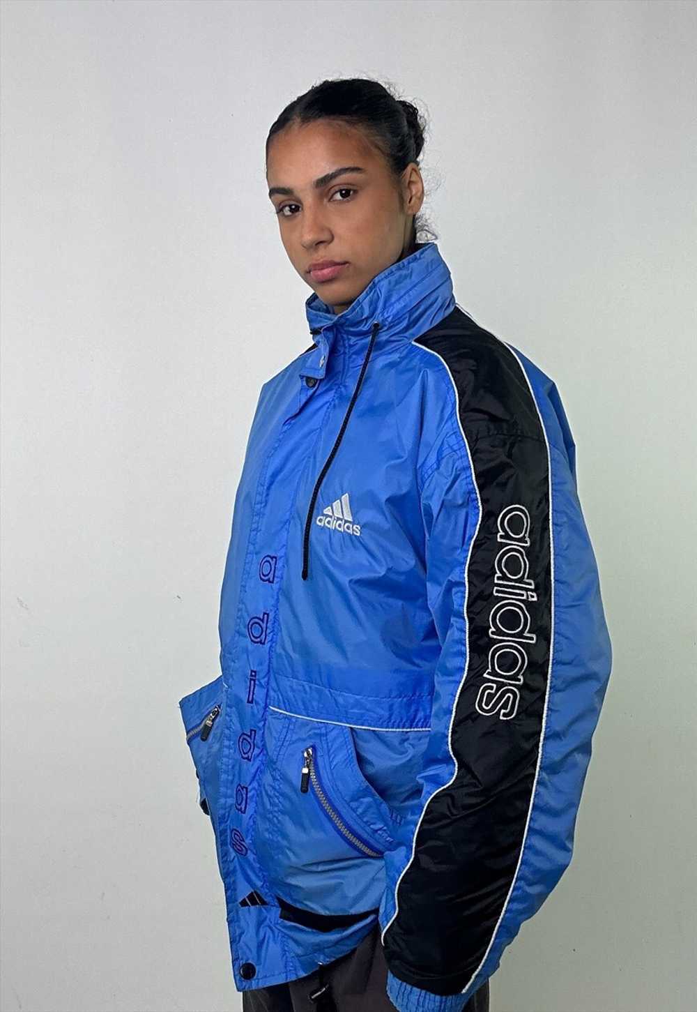 Blue 90s Adidas Embroidered Puffer Jacket Coat - image 3