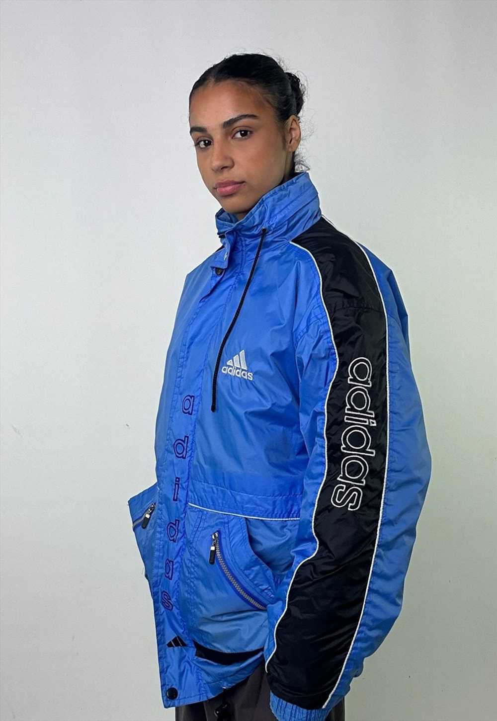 Blue 90s Adidas Embroidered Puffer Jacket Coat - image 4