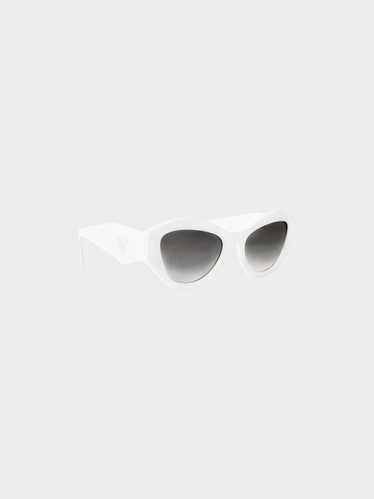 Prada 2020s White Symbole SPRY07 Cat Eye Sunglasse