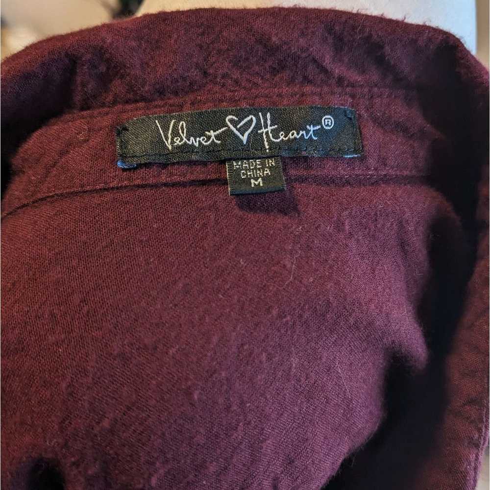 Other Velvet Heart Cashmere Rayon Burgundy Button… - image 4