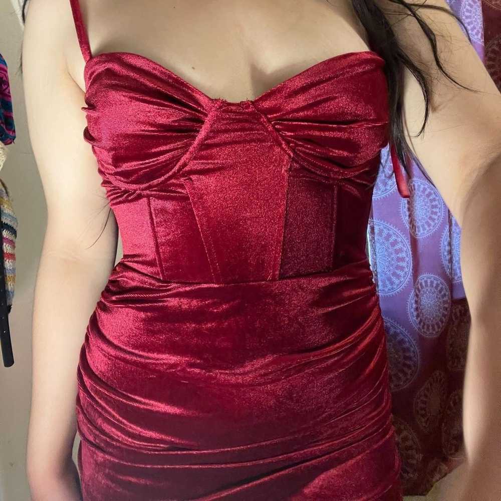 Windsor - burgundy red velvet dress - image 1
