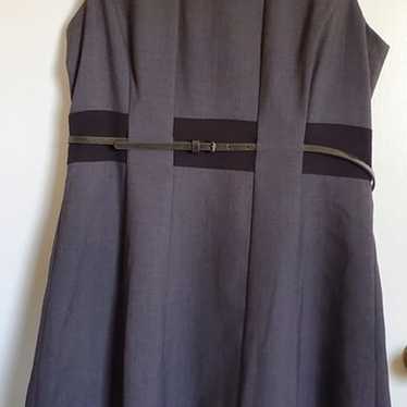 Calvin Klein Gray Sleeveless Linen Dress with Belt - image 1