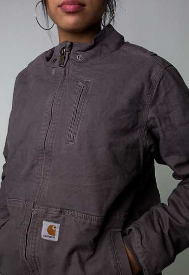 Light Grey Vintage Carhartt Fleece Lined Detroit J