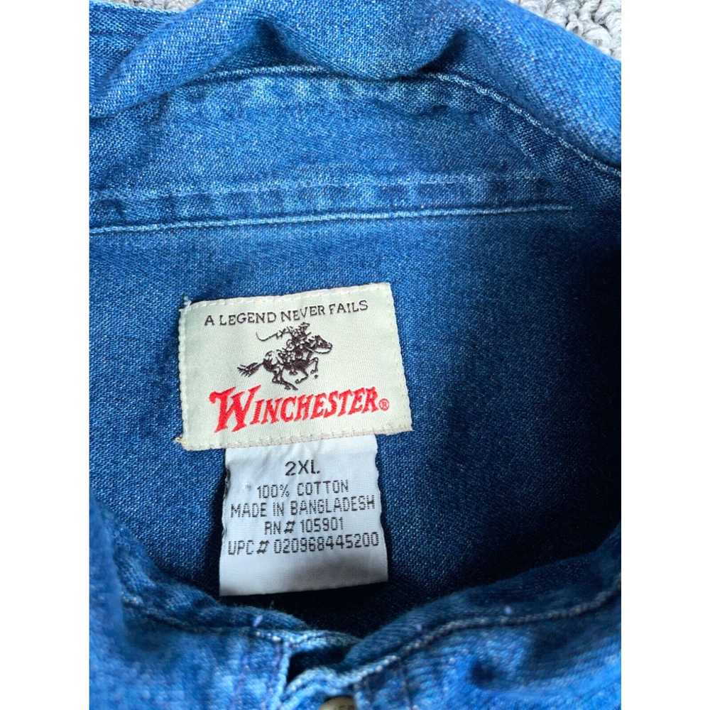 Vintage Winchester Embroidered Logo Denim Shirt A… - image 3