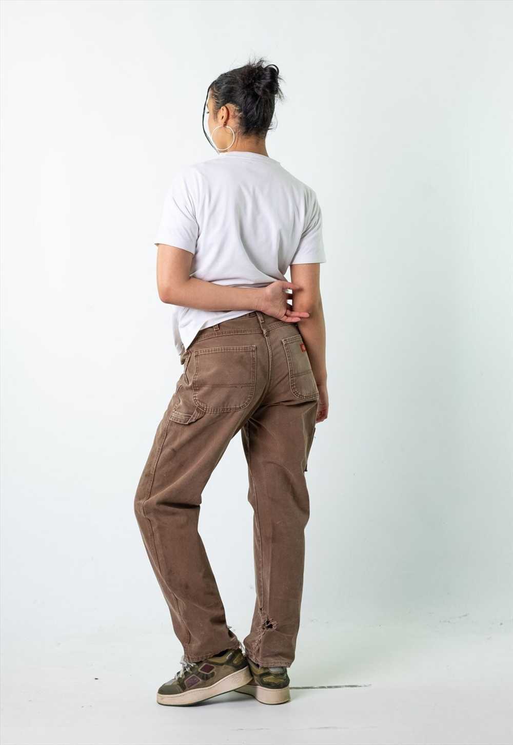 Brown 90s Dickies  Cargo Skater Trousers Pants Je… - image 4