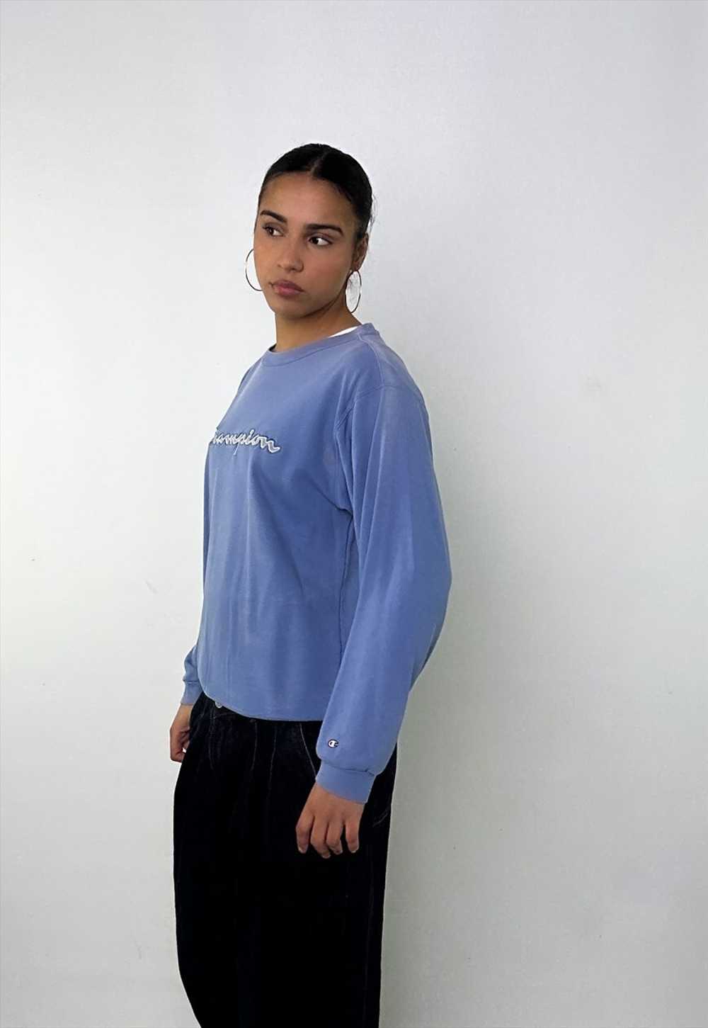 Lilac 90s Champion Embroidered Spellout Sweatshirt - image 4