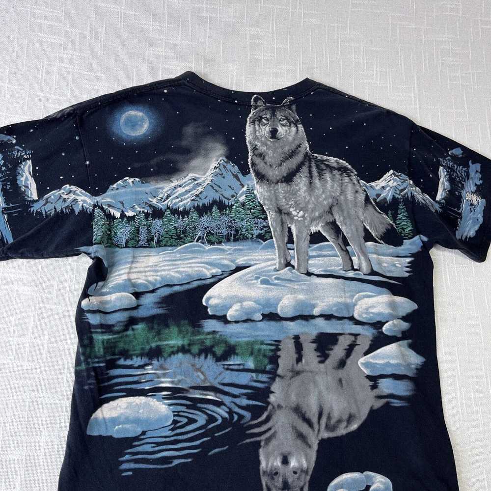 Liquid Blue × Vintage 90s Wolf All Over Print T S… - image 8