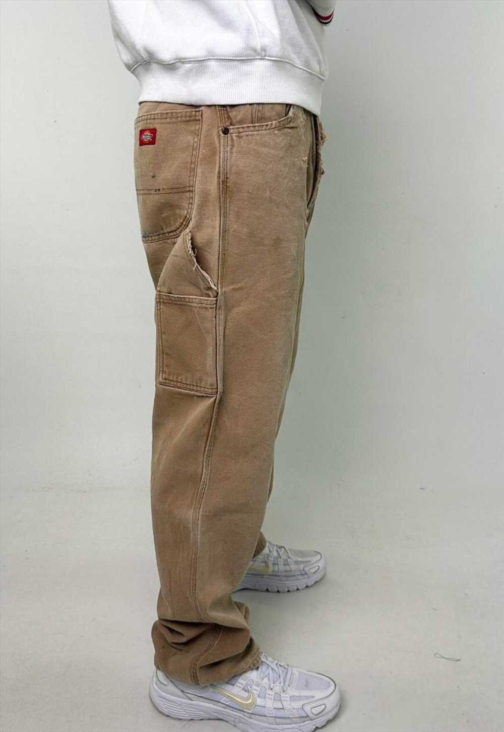 Beige Tan 90s Dickies Cargo Skater Trousers Pants… - image 3
