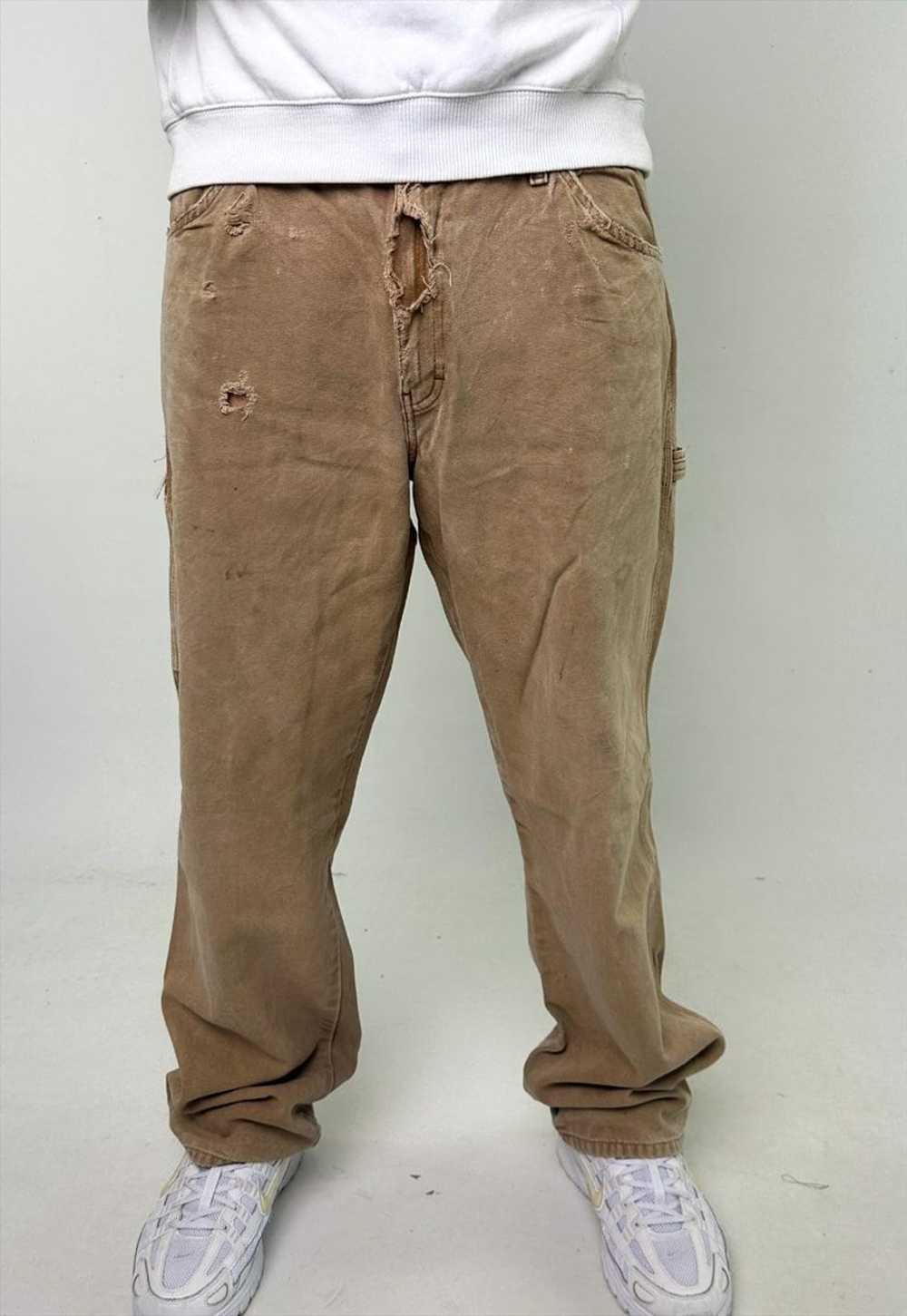 Beige Tan 90s Dickies Cargo Skater Trousers Pants… - image 4