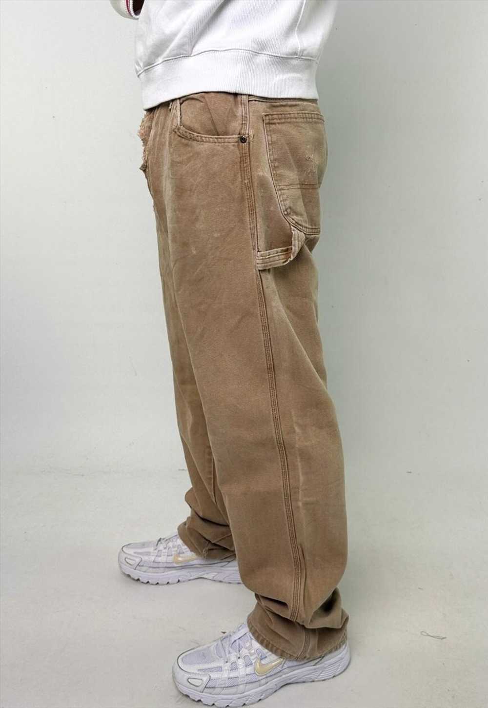 Beige Tan 90s Dickies Cargo Skater Trousers Pants… - image 5