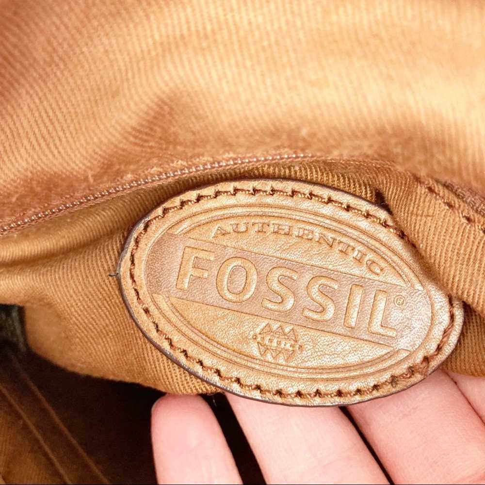 Fossil Fossil Tan Embossed Leather Turnlock Cross… - image 8